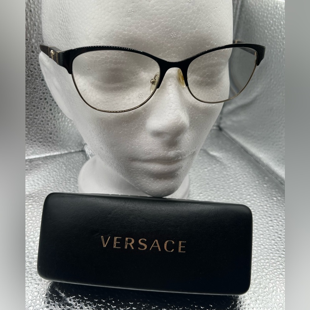 VERSACE Black w/ Gold MEDUSA Accent RX Eyeglasses Frame For Women- Auth. w/ case